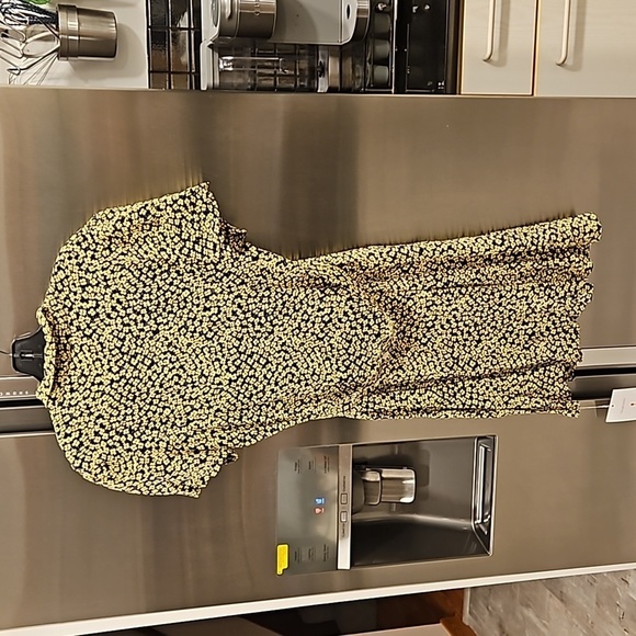 💕ROUJE💕 Marion Dress ~ Fleurette Nuit Black with Yellow Floral Print EU 40 NWT - Picture 10 of 16